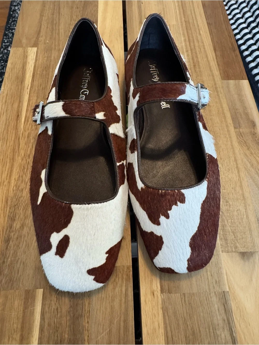 Jeffrey Campbell x Anthropologie Elise Calf Hair Mary Jane Flats NEW - Picture 3 of 6